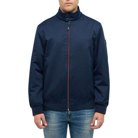 Blouson marine uni avec une coupe droite et un col montant à zip - Image 2