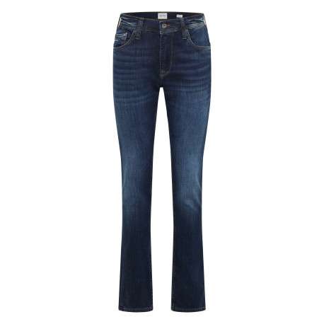 Jean en coton brut uni avec une coupe slim à zip et à bouton