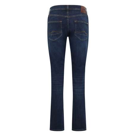 Jean en coton brut uni avec une coupe slim à zip et à bouton - Image 2