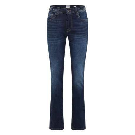 Jean en coton brut uni avec une coupe slim à zip et à bouton