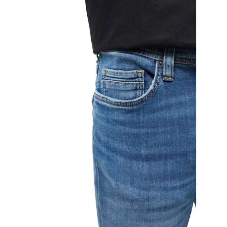 Jean en coton stone uni avec une coupe slim à zip et à bouton - Image 4