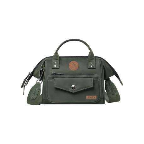Sac à bandoulière Crossbody Small Hobart vert kaki avec 2 logos marron