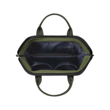 Sac à bandoulière Crossbody Small Hobart vert kaki avec 2 logos marron - Image 3