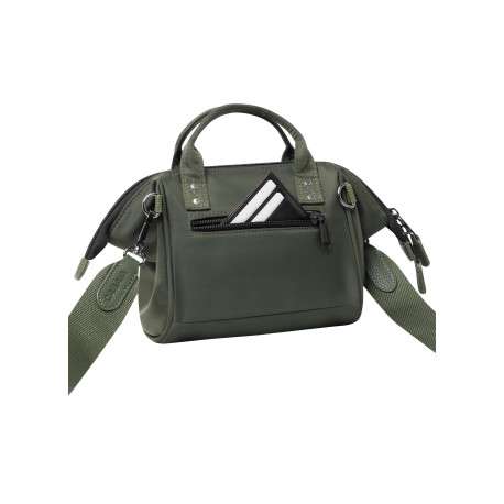 Sac à bandoulière Crossbody Small Hobart vert kaki avec 2 logos marron - Image 4