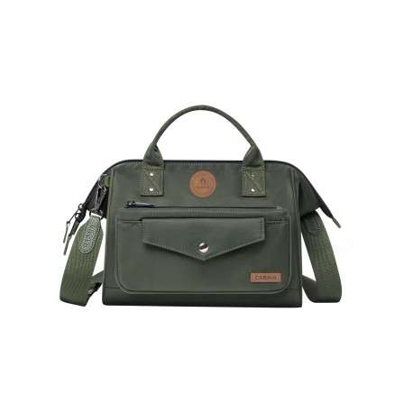Sac à bandoulière Crossbody Medium Hobart vert kaki uni avec des logos marron