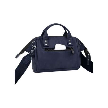 Sac à bandoulière Crossbody Small Nara marine uni avec 2 logos marron - Image 4