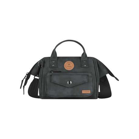 Sac à bandoulière Crossbody Small Le Havre noir uni en simili cuir