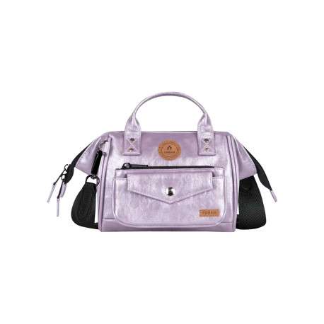 Sac à bandoulière Crossbody Small Capri lilas brillant en simili cuir