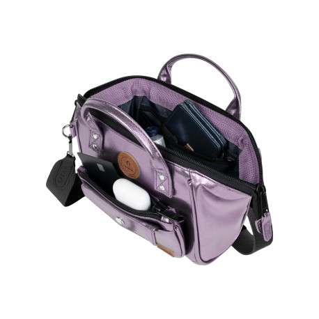Sac à bandoulière Crossbody Small Capri lilas brillant en simili cuir - Image 2