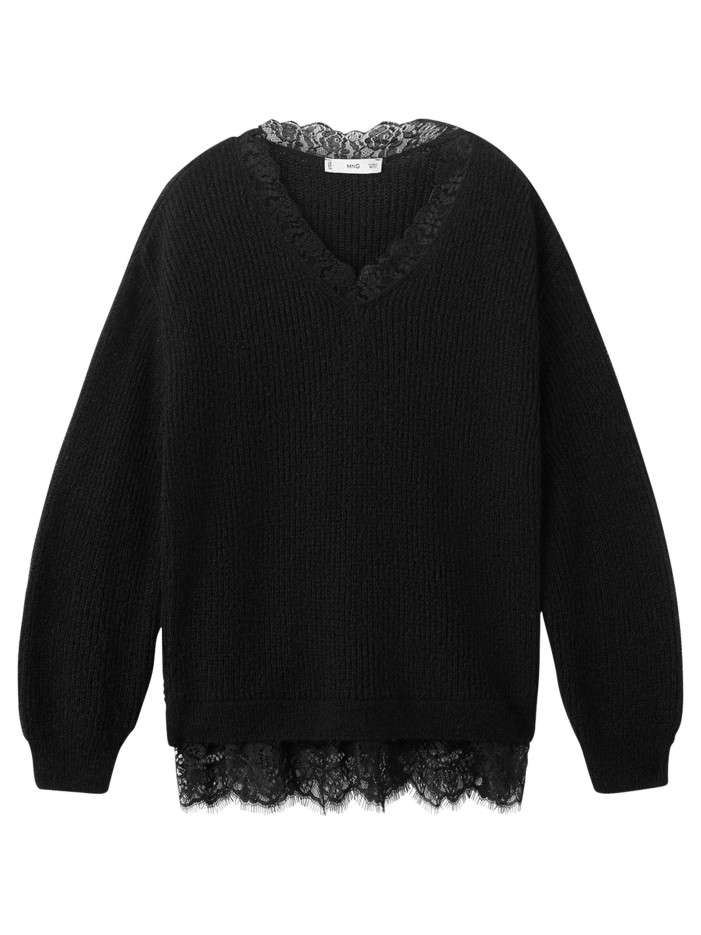 Pull noir uni avec uen...