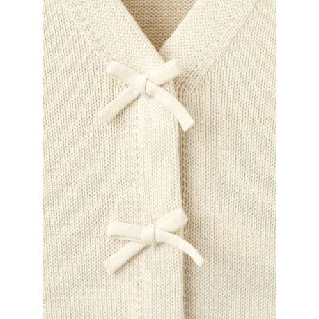 Gilet beige uni avec une coupe droite et des manches longues - Image 2