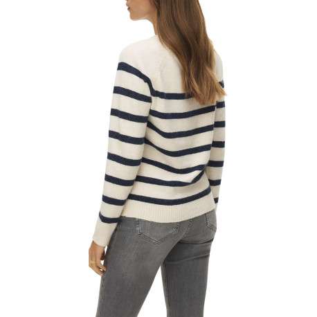 Pull marine à rayures avec une coupe droite et des manches longues - Image 3