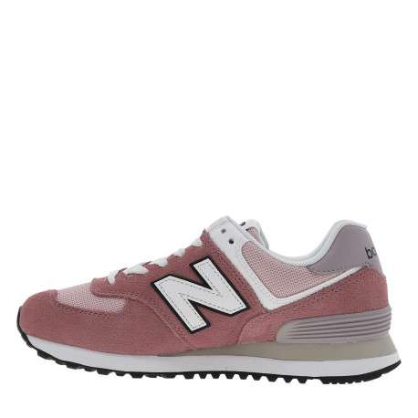 Baskets running roses à talon plat avec empiècement nubuck sur le pourtour
