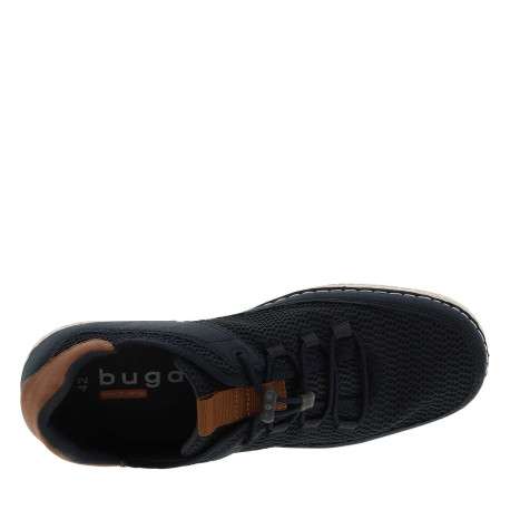 Sneakers bleu marine en mesh sur le pourtour avec des lacets élastiqués - Image 4