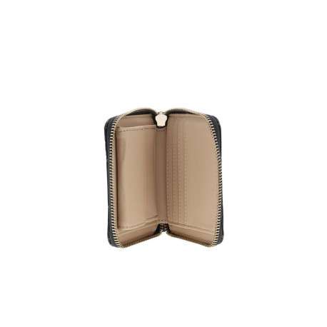 Porte-monnaie brun à fermeture zippée orné d'un motif monogramme - Image 3
