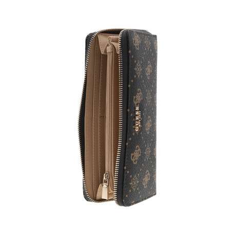 Portefeuille marron à motif monogramme et une fermeture zippée - Image 3