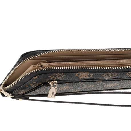 Portefeuille marron à motif monogramme et une fermeture zippée - Image 4