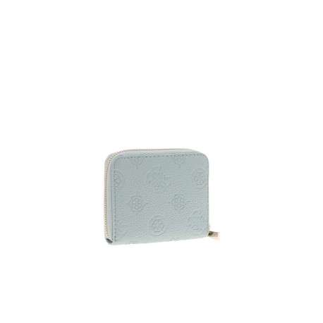 Porte-monnaie vert d'eau à fermeture zippée orné d'un motif monogramme - Image 2