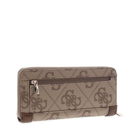 Portefeuille marron à motif monogramme pourvu d'une anse avec mousqueton doré - Image 2