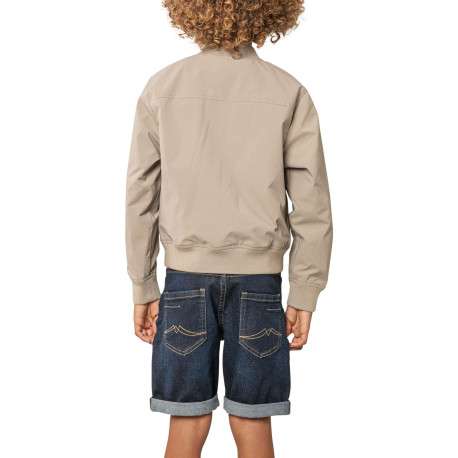 Bomber beige uni pourvu d'une coupe droite et de manches longues - Image 2