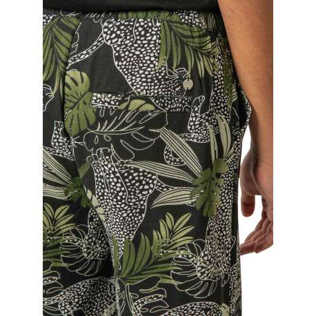 Pantalon chino noir tropical pourvu d'un cordon de serrage et d'une coupe droite - Image 4
