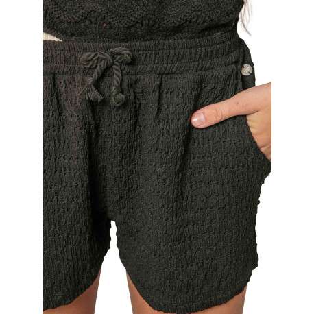 Short chino noir uni pourvu d'une coupe droite et d'une taille élastiquée - Image 4