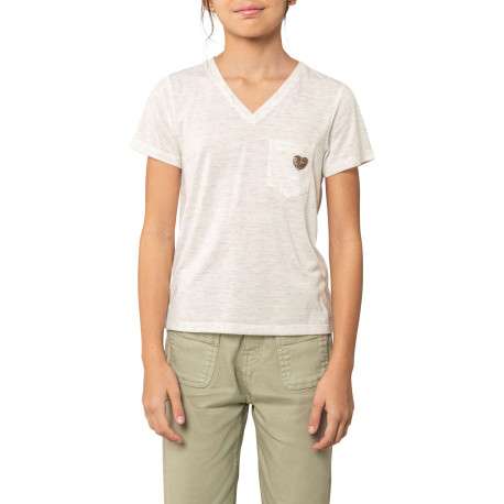T-shirt blanc uni pourvu d'une coupe droite et de manches courtes