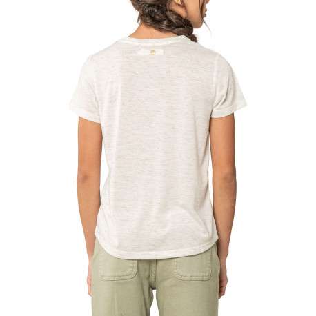 T-shirt blanc uni pourvu d'une coupe droite et de manches courtes - Image 2