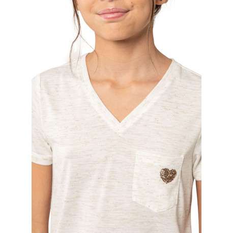 T-shirt blanc uni pourvu d'une coupe droite et de manches courtes - Image 4