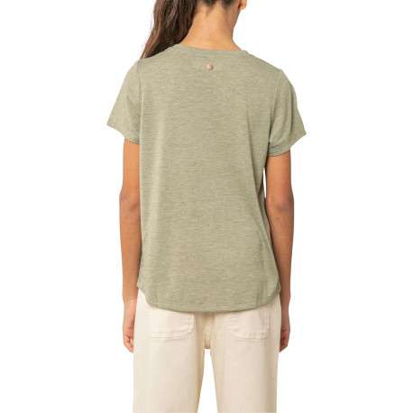 T-shirt kaki uni pourvu d'une coupe droite et de manches courtes - Image 2