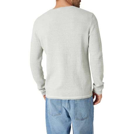 Pull en coton tilleul uni pourvu d'une coupe droite et d'un col rond - Image 2