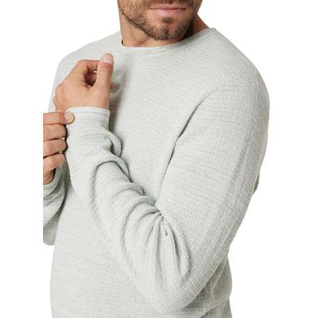 Pull en coton tilleul uni pourvu d'une coupe droite et d'un col rond - Image 4