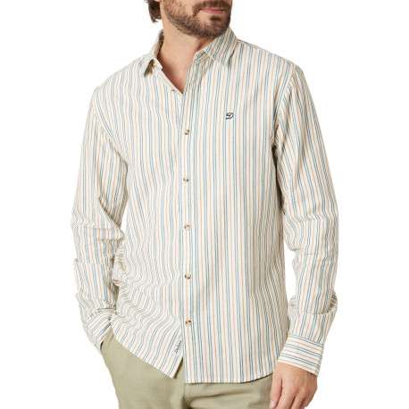 Chemise en coton blanche à rayures pourvue d'un col français