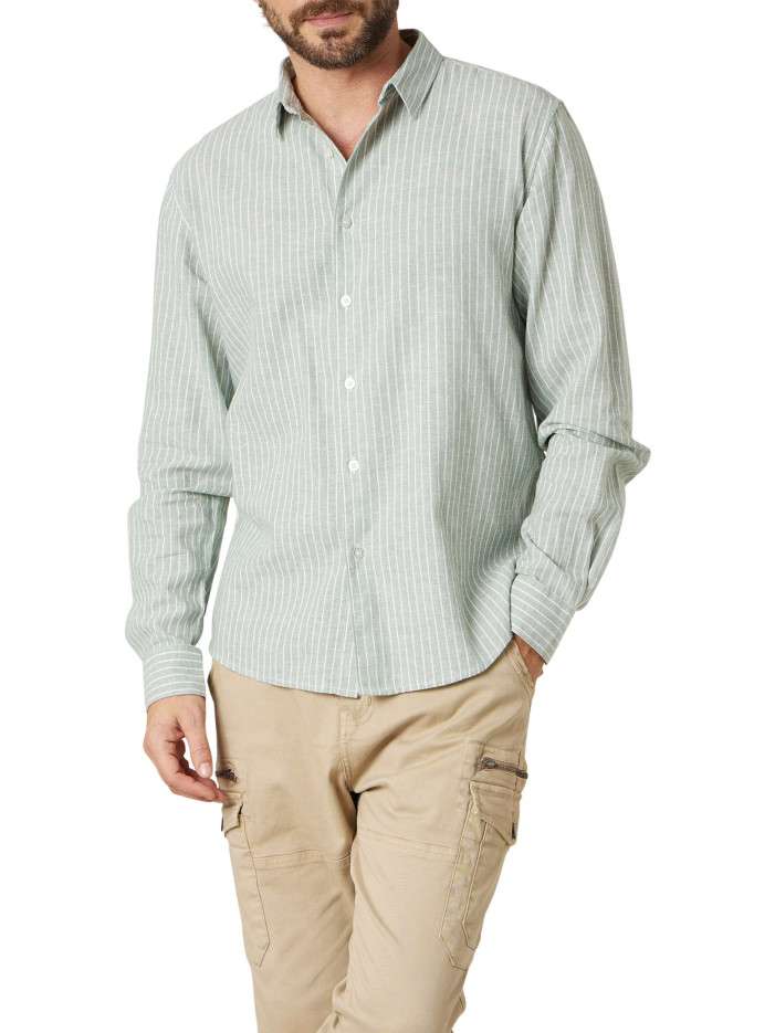 Chemise en coton et lin...