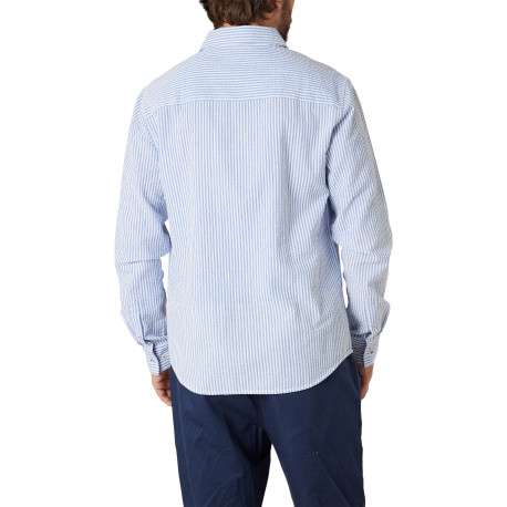 Chemise en coton bleu clair à rayures pourvue d'un col français - Image 2