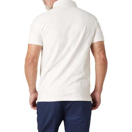 Polo en coton blanc uni pourvu d'une coupe droite et d'un col boutonné - Image 2