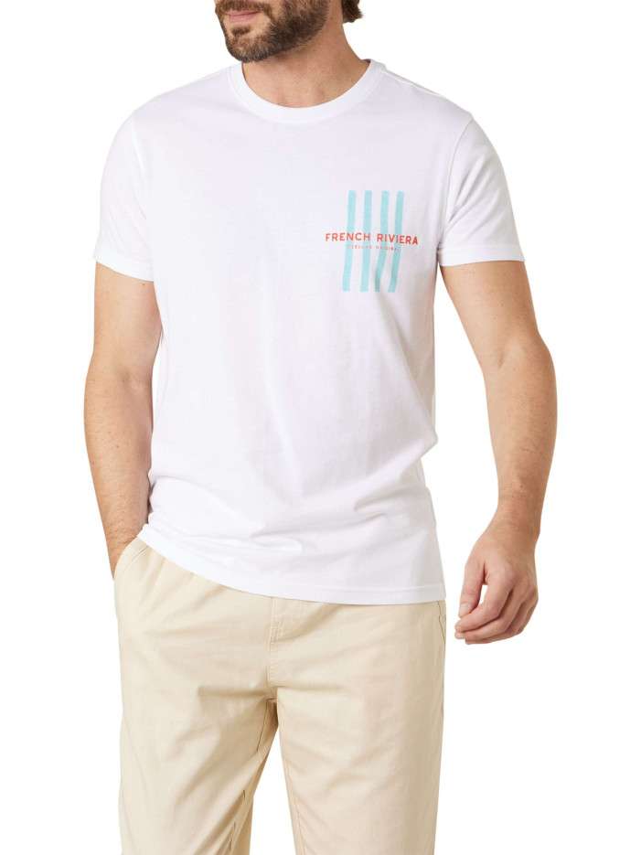 T-shirt en coton blanc uni...