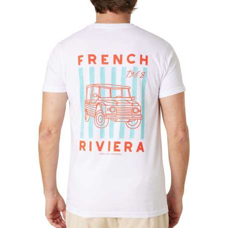 T-shirt en coton blanc uni pourvu d'un col rond et d'une coupe droite - Image 2