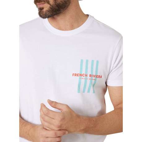 T-shirt en coton blanc uni pourvu d'un col rond et d'une coupe droite - Image 4