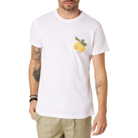 T-shirt en coton blanc uni pourvu d'une coupe droite et de manches courtes