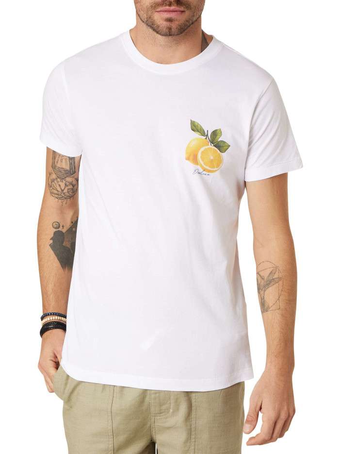 T-shirt en coton blanc uni...