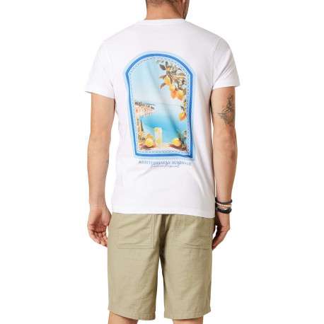 T-shirt en coton blanc uni pourvu d'une coupe droite et de manches courtes - Image 2