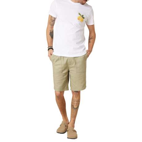 T-shirt en coton blanc uni pourvu d'une coupe droite et de manches courtes - Image 3