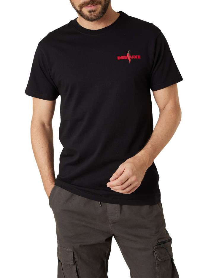 T-shirt en coton noir uni...