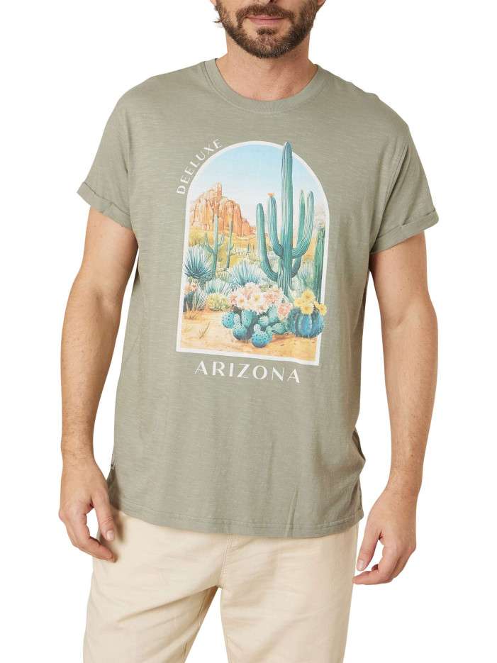 T-shirt en coton kaki uni...