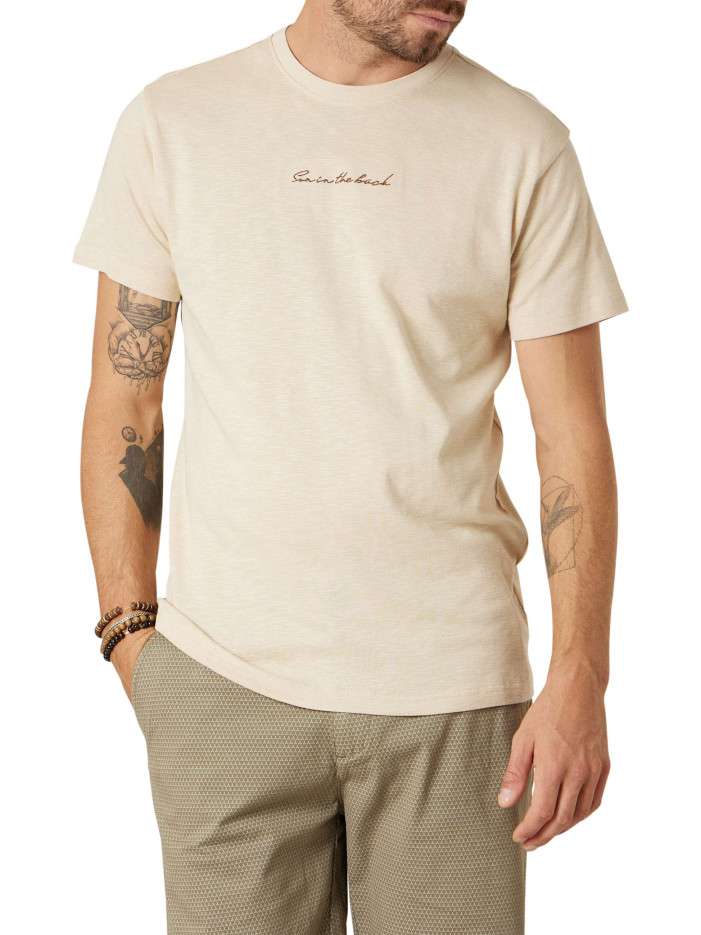 T-shirt en coton écru uni...