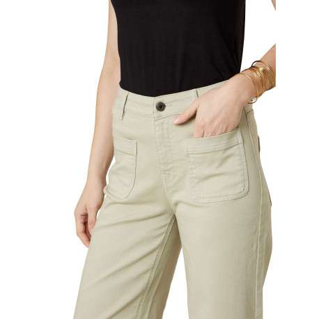 Pantalon kaki uni pourvu d'une coupe droite et de multiples poches - Image 4