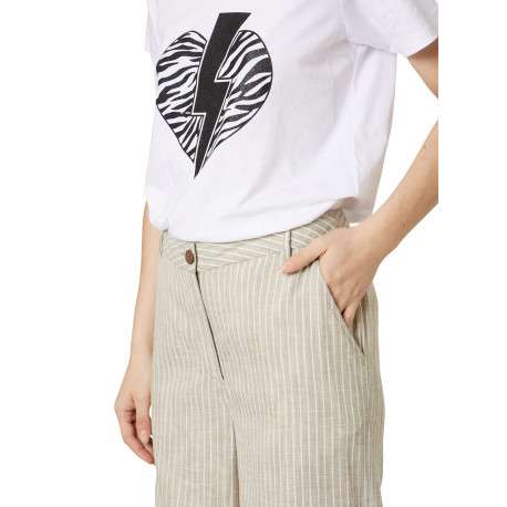 Pantalon chino kaki à rayures pourvu de passants pour la ceinture - Image 4