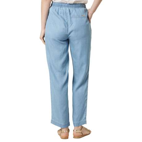 Pantalon chino bleu uni pourvu d'une coupe droite et d'une taille haute - Image 2