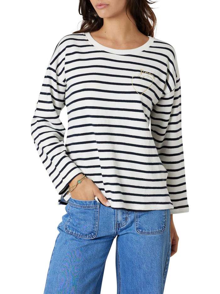 T-shirt blanc à rayures...